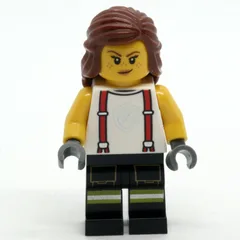 Firefighter, White Shirt, Black Legs, Reddish Brown Hair