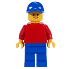 Red Torso, Blue Legs, Blue Cap