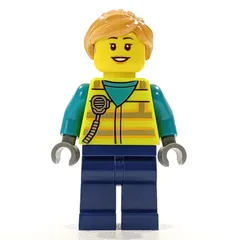Ground Crew, Vibrant Yellow Safety Vest, Nougat Hair