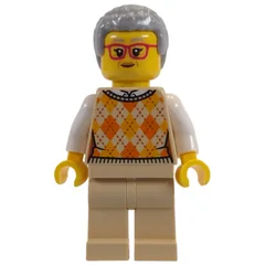 Tan Torso, Tan Legs, Light Bluish Grey Hair, Red Glasses