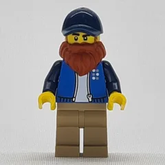 Man, Dark Azure Jacket, Dark Tan Legs, Dark Blue Hat, Dark Orange Beard