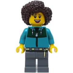 Woman, Dark Turquoise Jacket, Dark Bluish Gray Legs