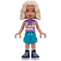 Nova - Medium Lavender Top, Dark Turquoise Shorts