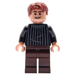 Oliver Wood, Black Sweater, Dark Brown Legs