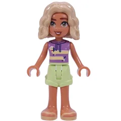Nova, Lavender Top, Yellowish Green Skirt