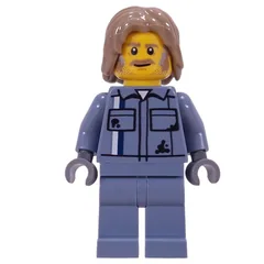 Mechanic, Sand Blue Overalls, Dark Tan Hair