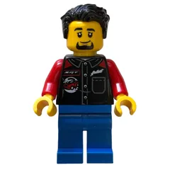 Driver, Black Vest, Blue Legs, Black Hair