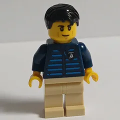 Lamborghini Driver, Dark Blue Torso, Tan Legs, Black Hair