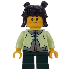 Kid, Yellowish Green Torso, Dark Green Legs, Black Hair
