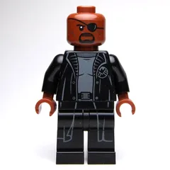 Nick Fury in Long Black Coat Over Gray Sweater, No Line on Hips