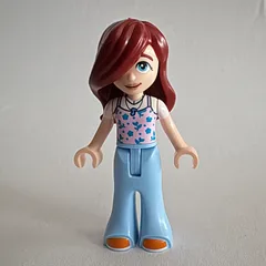 Paisley, Lavender Top, Bright Light Blue Pants