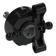 Technic Steering Wheel Hub Holder with 2 Ball Joints and 2 Axle Holes, Black