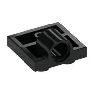Plate Special 2 x 2 with 1 Pin Hole [Complete Underside Rib], Black