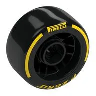 Wheel Rim 24 x 13.4 with Black Slick Tyre with Yellow 'PIRELLI P ZERO' Print, Black
