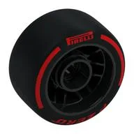 Wheel Rim 24 x 13.4 with Black Slick Tyre with Red 'PIRELLI' Print, Black