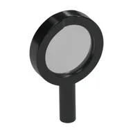 Equipment Magnifying Glass with Thick Frame, Solid Handle, Trans-Clear Lens Pattern, Black