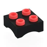 Plate Special 2 x 2 with Rubber Foot, Black