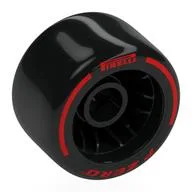 Wheel Rim 24 x 14.9 Wide with Black Slick Tyre with Red 'PIRELLI' Print, Black
