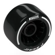Wheel Rim 24 x 14.9 Wide with Black Slick Tyre with White 'PIRELLI' Print, Black