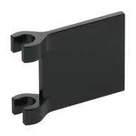 Flag 2 x 2 Square, Flat Clip Edge [Thick Clips], Black