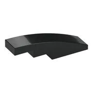 Brick Curved 4 x 1 No Studs [Stud Holder with Symmetric Ridges], Black