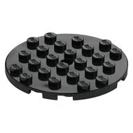 Plate Round 6 x 6 with Hole, Black
