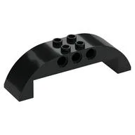 Brick Curved 2 x 8 x 2 Double, Black