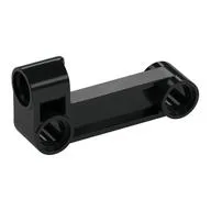 Technic Pin Connector Perpendicular 2 x 4 Bent - Beam with 90 Hole Ø 4.8, Black