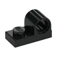 Plate Special 1 x 2 with Pin Hole on Top, Black