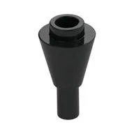 Cone 1 x 1 Inverted with Bar at Bottom (Ice Cream Cone), Black