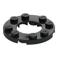 Plate Round 4 x 4 with 2 x 2 Round Opening, Black