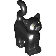 Animal, Cat, Standing New Style with Olive Green Eyes, Dark Bluish Grey Nose Print (Thackery Binx), Black