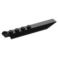 Hinge Plate 1 x 8 Locking with Angled Side Extensions, Squared Plate Underside, 7 Teeth, Black