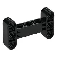 Technic Beam 3 x 5 Thick [90° Offset Centre Beam Holes], Black