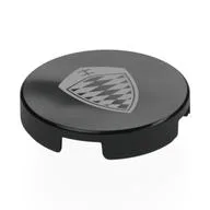 Tile Round 2 x 2 with Silver Koenigsegg Logo Print, Black