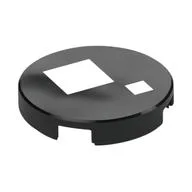 Tile Round 2 x 2 with White Squares (Brickheadz Eye) Print, Black