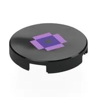 Tile Round 2 x 2 with Pixelated Lavender/Dark Purple Eye Print, Black