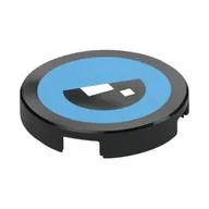 Tile Round 2 x 2 with Dark Azure Brickheadz Eye, Black Pupil Print, Black