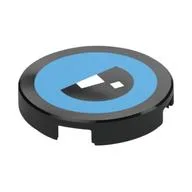 Tile Round 2 x 2 with Dark Azure Brickheadz Eye, Black Pupil Print, Black