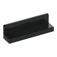 Panel 1 x 4 x 1 with Rounded Corners [Thin Wall], Black