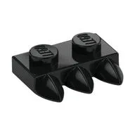 Plate Special 1 x 2 with Three Teeth [Tri-Tooth], Black
