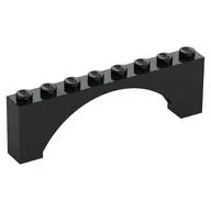 Brick Arch 1 x 8 x 2 Raised, Black