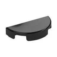 Tile Round 1 x 2 Half Circle, Black