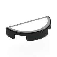 Tile Round 1 x 2 Half Circle with Silver Surface Print, Black