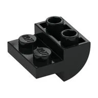 Brick Curved Inverted 2 x 2 with 1 x 2 Cutouts, Black