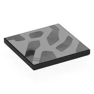 Tile 4 x 4 with Silver Shapes Print, Black