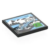 Tile 4 x 4 with Truck Pulling Bank Safe Print, Black