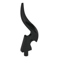 Wave / Flame Rounded Single with Pin, Black