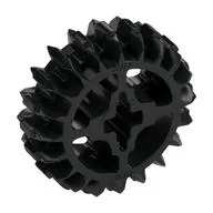 Technic Gear 20 Tooth Double Bevel with Axle Hole Type 1 [+ Opening], Black