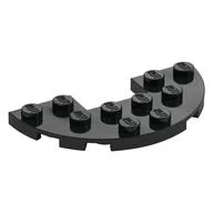 Plate Round Half 3 x 6 with 1 x 2 Cutout, Black